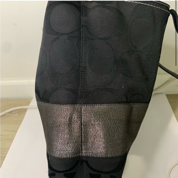 Coach Signature Stripe Tote Shoulder Bag - Picture 2 of 15